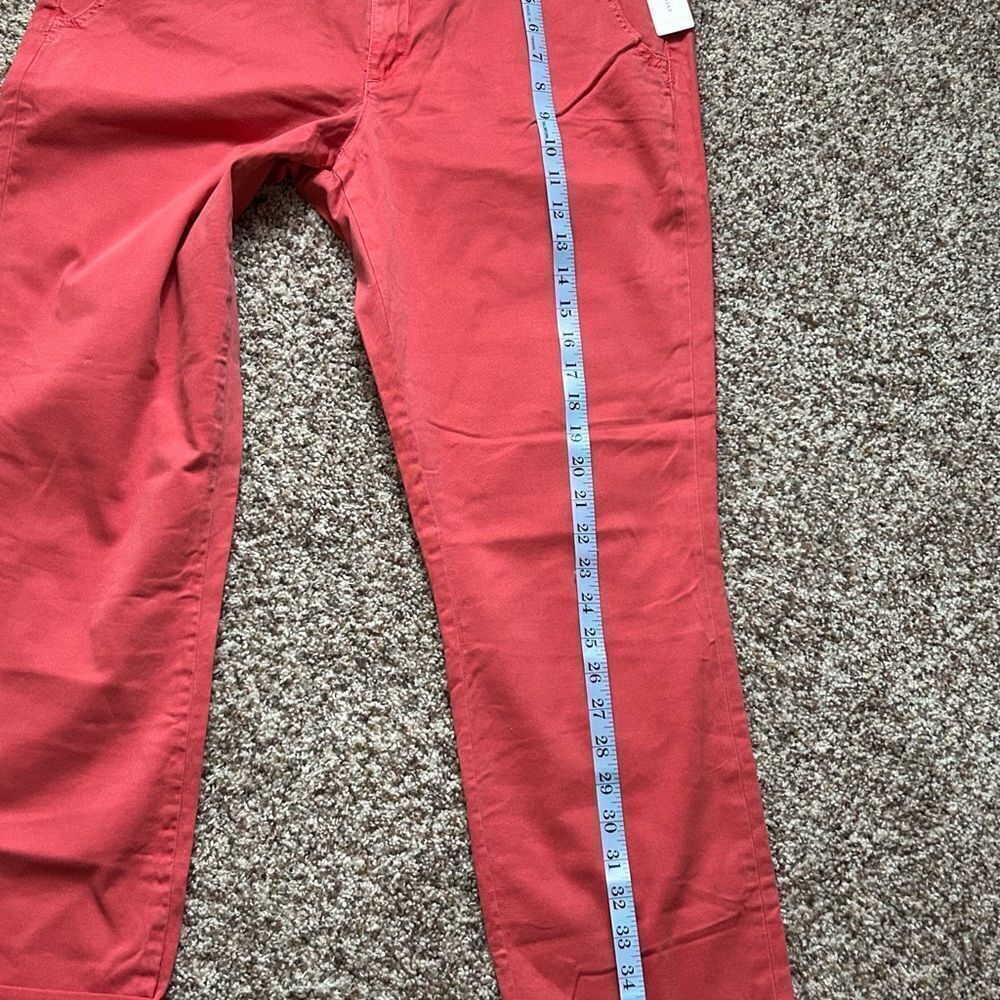 Anthropologie Cropped Ankle Pants in Coral Red - Picture 14 of 15